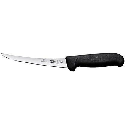 Victorinox 5" Boning Knife, Curved Blade, Flexible, Black Fibrox Handle 5.6613.12