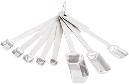  8-Piece Stainless Steel Measuring Spoon Set, One Size, Metallic