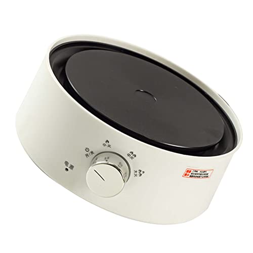  Electric Mini Stove, Safe Far Infrared Heating Electric Hot Plate Round Body PP 360 Degree Vertical Heating For Coffee (White)