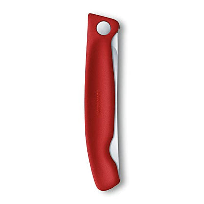 Victorinox 4.3-Inch Swiss Classic Foldable Paring Knife With Wavy Edge In Red