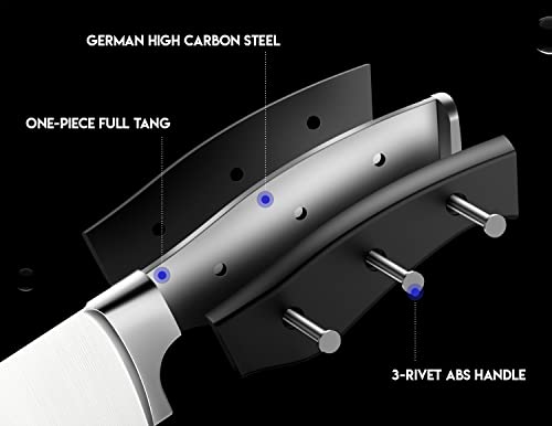  Chef Knife Ultra Sharp Kitchen Knife Set 3 PCS,Premium German Stainless Steel Knife With Finger Guard Clad Dimple,Ergonomic Handle And Gift Box