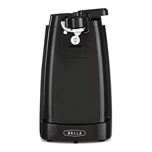 Bella Electric Can Opener, Automatic Can Opener, Knife Sharpener And Bottle Opener, Easy Safe Removable Cutting Lever, Cord Storage, Easy Clean-Up, Black