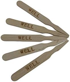  KingSeal 3.5 Inch Natural Birch Wood Steak Markers, Heat Stamped, MED Well, Eco-Friendly, Bulk Pack - 500 Count Per Box