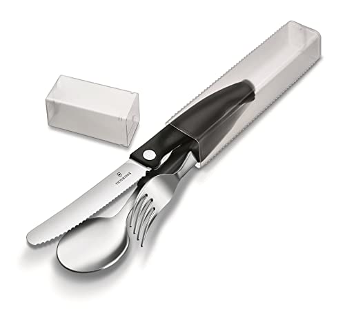 Victorinox Swiss Classic Classic Paring Knife, Fork And Spoon Set Black 3-Pieces