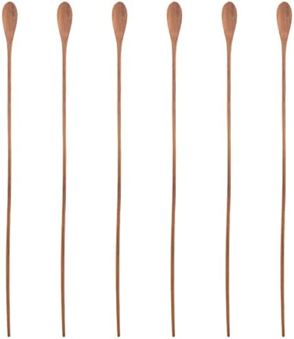 Karma Long Handle Tasting Spoons Set - Long Handle Spoons For Cooking - Wood Kitchen Utensils - Wood - Set Of 4