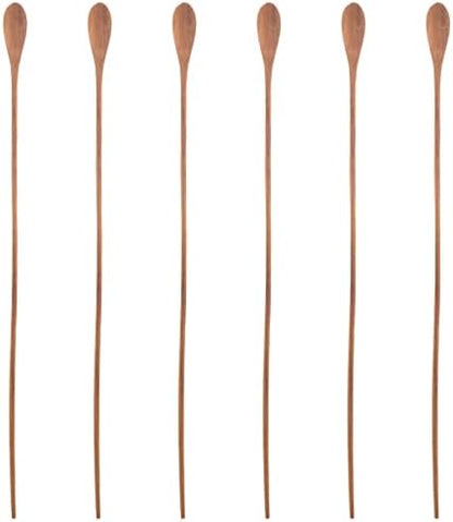 Karma Long Handle Tasting Spoons Set - Long Handle Spoons For Cooking - Wood Kitchen Utensils - Wood - Set Of 4