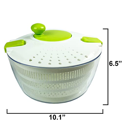  Multifunctional Large Salad Spinner (4 Quarts) And Mandoline Set – 5 Blade Slicer, Drainer, Tosser, Vegetable Dryer With A Pouring Spout