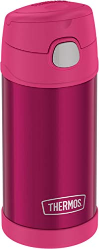 Thermos Hermos Pink Funtainer 12 Ounce Bottle & Replacement Straws For 12 Ounce Funtainer Bottle, Clear