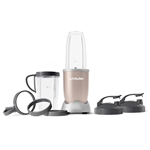 NutriBullet Pro - 13-Piece High-Speed Blender/Mixer System With Hardcover Recipe Book Included (900 Watts) Champagne, Standard