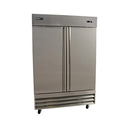  EakCold 2 Door Commercial Stainless Steel Freezer, White Interior; 47 Cubic Ft, 54" Wide