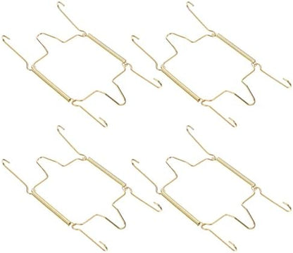  4pcs Wall Plate Hangers Gold Spring Dish Hooks Wire Plate Hook Holder Invisible Plate Hanger Decorative Dish Holder With Hooks For Home Wall Ornament