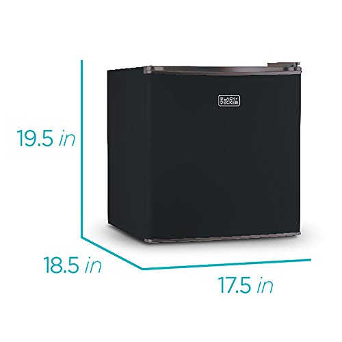  Commercial Chef CHM770B Countertop Microwave, 0.7 Cubic Feet, Black & BLACK+DECKER BCRK17B Compact Refrigerator Energy Star Single Door Mini Fridge With Freezer, 1.7 Cubic Feet, Black