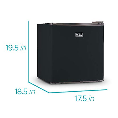  Commercial Chef CHM770B Countertop Microwave, 0.7 Cubic Feet, Black & BLACK+DECKER BCRK17B Compact Refrigerator Energy Star Single Door Mini Fridge With Freezer, 1.7 Cubic Feet, Black