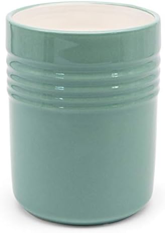  Kook Ceramic Utensil Crock For Kitchen Counter, Utensil Holder, Heavy & Stable Caddy, Countertop Organizer, For Spoons, Spatulas, 5.3”, Dishwasher Safe (Teal)