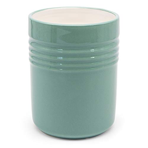  Kook Ceramic Utensil Crock For Kitchen Counter, Utensil Holder, Heavy & Stable Caddy, Countertop Organizer, For Spoons, Spatulas, 5.3”, Dishwasher Safe (Teal)