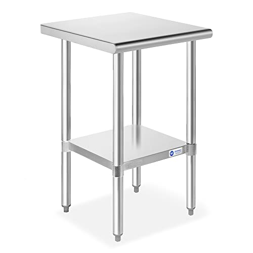  Stainless Steel Work Table 48 X 24 Inches, NSF Commercial Kitchen Prep Table With Under Shelf For Restaurant And Home