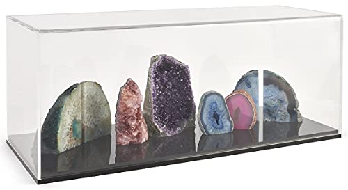  Acrylic Display Case 11'' X 29" With Ring, Black Base, And Lift Off Top For Countertop Use