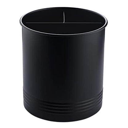  Steelware Central Utensil Holder With Removable Divider Extra Large Tools Organizer Storage, Matte Black