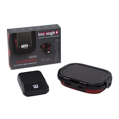  Mini Crimson Digital Scale - (100g X 0.01g Black/Purple) -Digital Kitchen Scale With Bowl - Digital Travel Scale - Portable Food Scale - Meal Prep Weight Scale - Digital Gram Scale