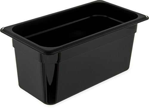  Carlisle FoodService Products 3086003 StorPlus High Heat Food Pan, 2.5" Deep, Third Size, Black, 1/3 Size (Pack Of 6)