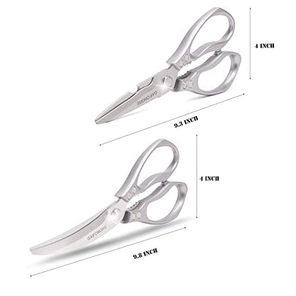 Heavy Duty Kitchen Scissors 2-pack,High Stainless Steel Sharp Blade,Dishwasher Safe Meat Scissors Cooking Shear For Chicken Fish Meat Color SILVER
