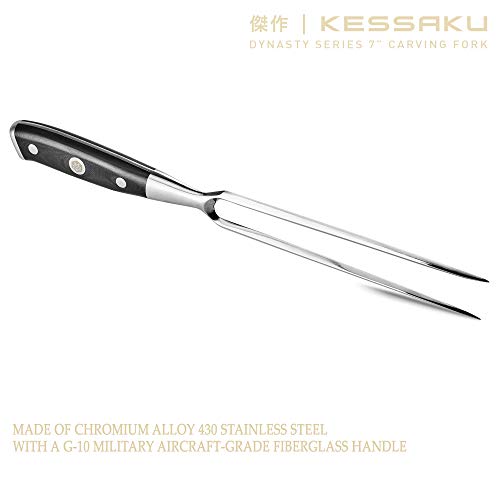  7-Inch Carving Meat Fork - Dynasty Series - Stainless Steel, G10 Full Tang Handle