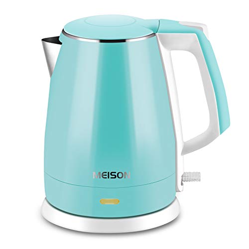  Electric Kettles Stainless Steel Interior, Double Wall Hot Water Boiler Heater, Cool Touch Electric Teapot Heater Kettle, Auto Shut-Off And Boil-Dry Protection, Cordless, 1.5L, 2 Year Warranty (1.5L)