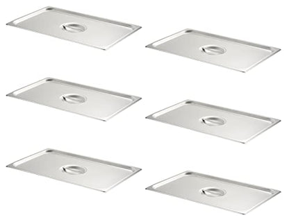  6 Pack Anti-Jam Hotel Pans, 1/3 Size 6 Inch Deep, NSF Commercial 18/8 Stainless Steel Chafing Steam Table Pan, Catering Storage Metal Food Pan