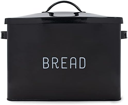  At & Jules Extra Large White 15 X 10 Metal Farmhouse Bread Box - Holds Two Full Loaves