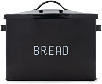  At & Jules Extra Large White 15 X 10 Metal Farmhouse Bread Box - Holds Two Full Loaves