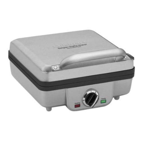 Cuisinart WAF-300P1 4-Slice Belgian Waffle Maker With Pancake Plates, Heavy Duty Small Brush, And 8-Inch Nylon Tongs Bundle (3 Items)