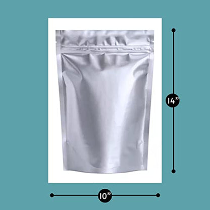  50 Freeze Dryer Mylar Bags For Food Storage 1 Gallon With 50 Oxygen Absorbers - Smell Proof Containers Resealable Bags, Reusable Storage Bags, Heat Seal Bags, Ziplock Bag, Food Bag, 3