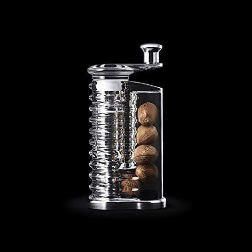 Cole & Mason Wallis Nutmeg Mill, Acrylic, Silver, 6 X 6 X 15 Cm