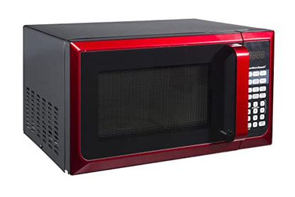  0.9 Cu. Ft. Countertop Microwave Oven, 900 Watts, Red Stainless Steel