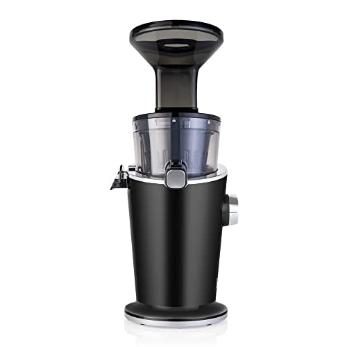  Ana 848 Easy Clean Vertical Juicer - Low Speed 43 RPM - Quiet - 15 Year Warranty Carrots Celery Wheatgrass Greens (Matte Black)