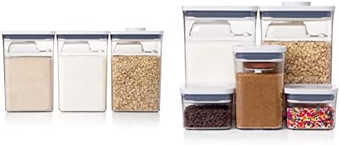 OXO Good Grips 6 Piece(3 Containers & 3 Scoops) Large Canister Set With Scoops, 4.4 Qt Each, White