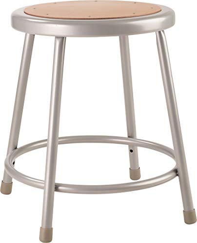 (5 Pack) National Public Seating 18" Heavy Duty Steel Stool, Grey