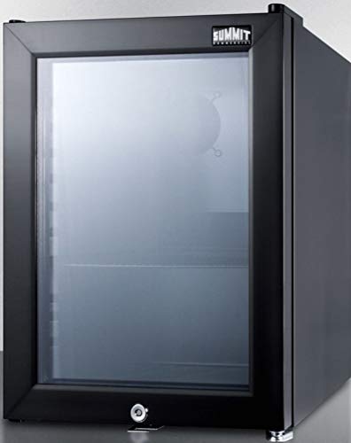 CR114L 14 Commercial Compact Refrigerator With 0.85 Cu. Ft. Capacity Factory Installed Lock LED Lighting Double Pane Tempered Glass Door In Black