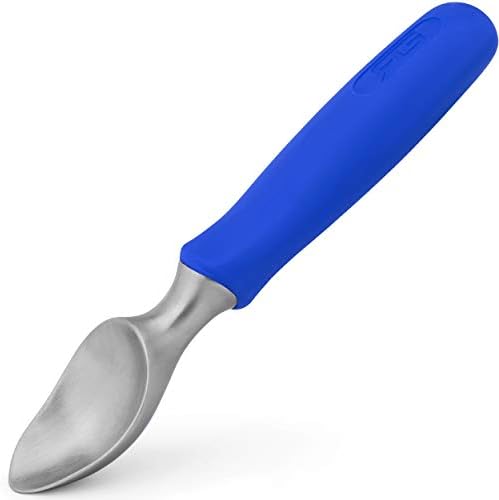  Ice Cream Scoop With Chisel-Shaped Tip, Non-Slip Easy To Grip Handle, Solid Stainless Steel For Hard Or Soft Ice Cream - Dishwasher Safe. (Blue)