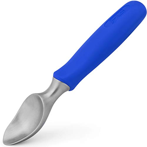  Ice Cream Scoop With Chisel-Shaped Tip, Non-Slip Easy To Grip Handle, Solid Stainless Steel For Hard Or Soft Ice Cream - Dishwasher Safe. (Blue)