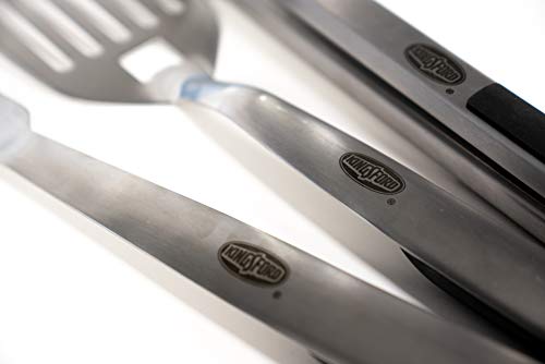  Heavy Duty BBQ Tool Set - Fork, Tong, & Spatula - Deluxe Stainless Steel Grill Utensils - Grilling Tools For The BBQ Grill Master Or Beginner Griller