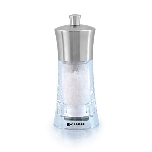  Torre Acrylic Salt Mill With Stainless Steel Top, 15cm/6",