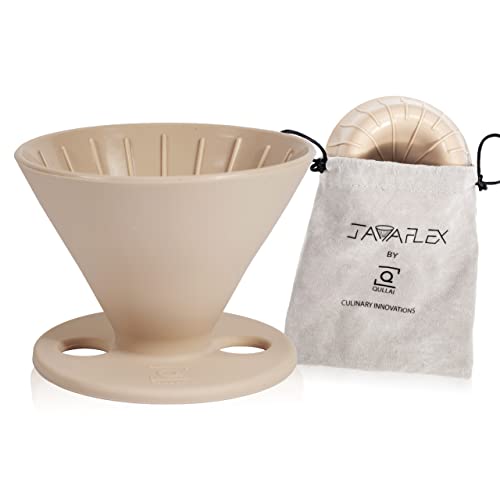  The Original JavaFlex Premium Foldable Silicone Pour Over Coffee Maker And Storage Pouch. Uses #2 V60 Cone Coffee Filters