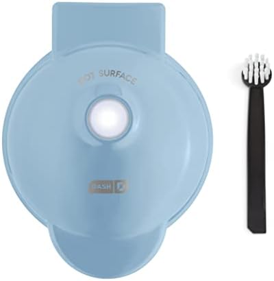 Dash Deluxe Mini Maker For Individual Waffles, Hash Browns, Keto Chaffles With Included Brush And Cord Wrap, And Easy To Clean Non-Stick Surfaces, 4 Inch, Storm Grey