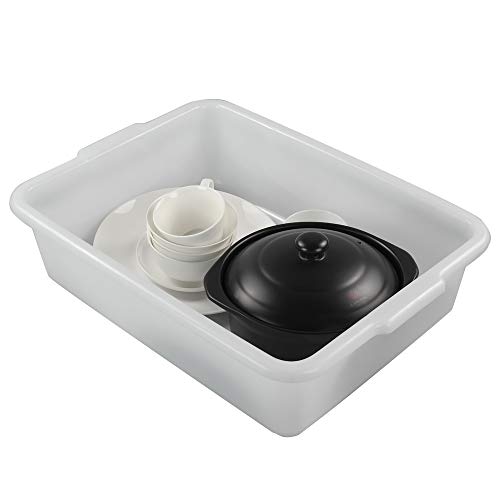  4-Pack 22 L Commercial Bus Tubs/Bus Box, White Large Plastic Tote Box