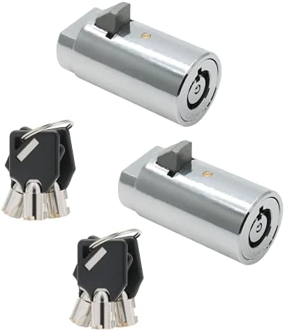  Universal Vending Machine Lock And Key, Soda Machine Lock With Tubular Keyway, Snack Machine Lock Candy Machine Lock Replacement For Coke Machine, Gumball Machine (Keyed Alike)