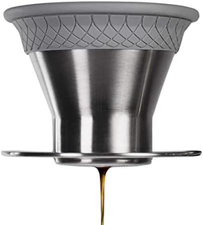  - BLOOM Pour Over Coffee Brewing Kit - Durable Thermal Brushed Stainless Steel Sleeve, Dual Filter Mode With Patented Micro-Filter, Premium Borosilicate Glass Carafe, Stainless Steel Measuring Scoop And 50 Paper Filters