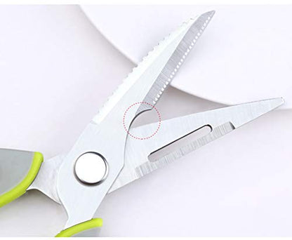  Kitchen Shears, Heavy Duty Stainless Steel Multi-function Kitchen Scissors Detachable(Green)