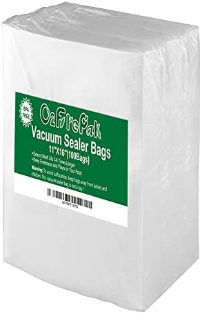  100 Gallon Size 11" X 16"Vacuum Sealer Bags With BPA Free And Puncture Prevention,Vacuum Seal Freezer Bags,Great For Sous Vide Vaccume Sealer PreCut Bags