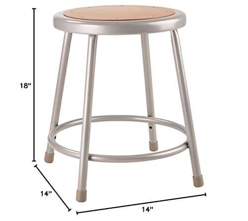  (5 Pack) National Public Seating 18" Heavy Duty Steel Stool, Grey